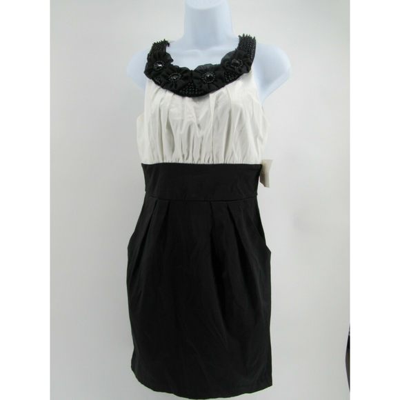 B. Smart Dresses & Skirts - B. Smart women's dress cream and black tank top sleeve MED (7-8)